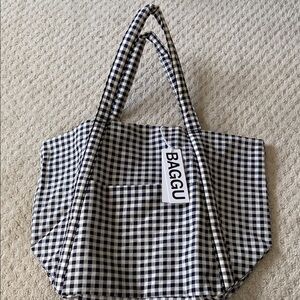 NWT Baggu cloud bag- black & white gingham